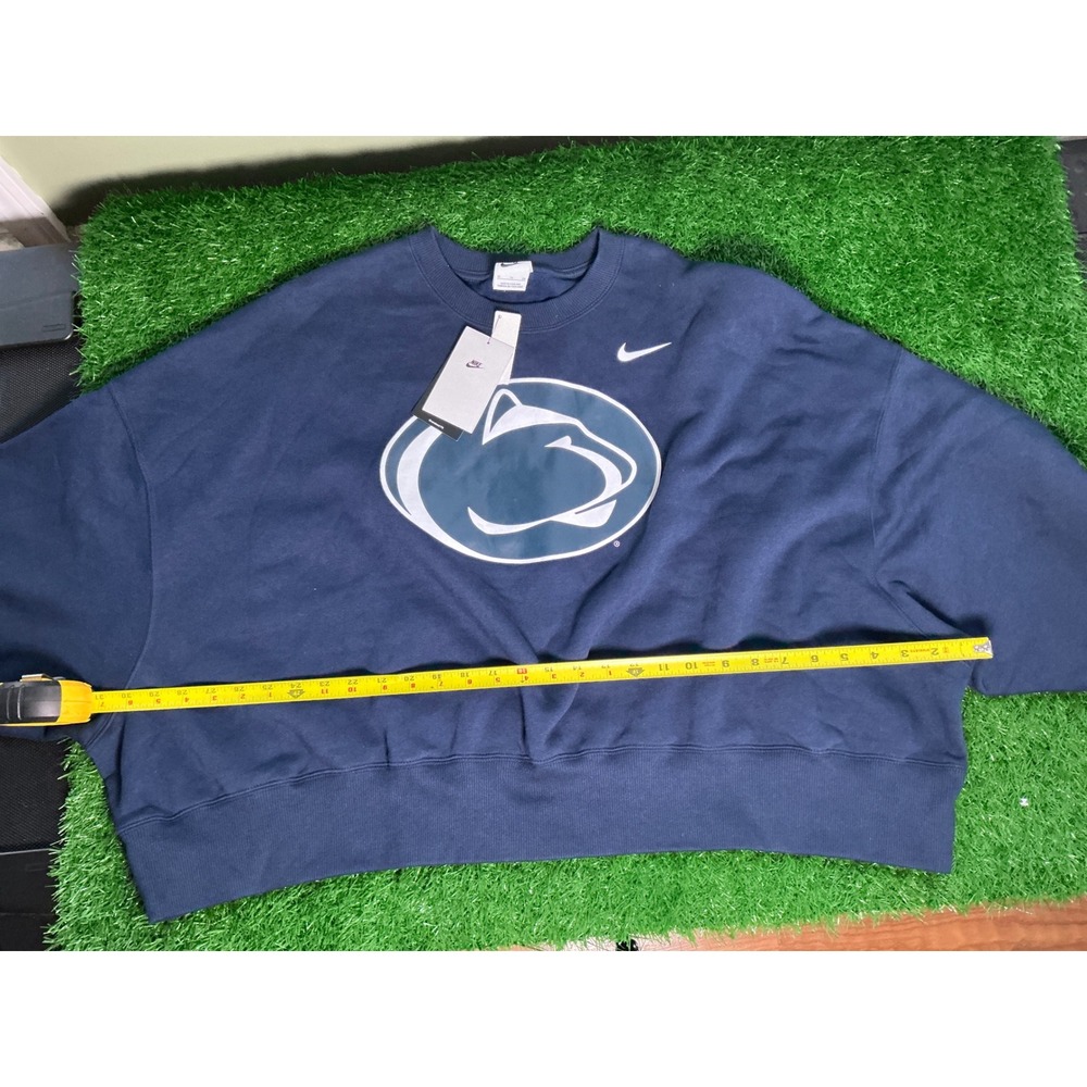 Nike Penn State Nittany Lions Womens Oversized Cropped Sweatshirt Navy Blue XL